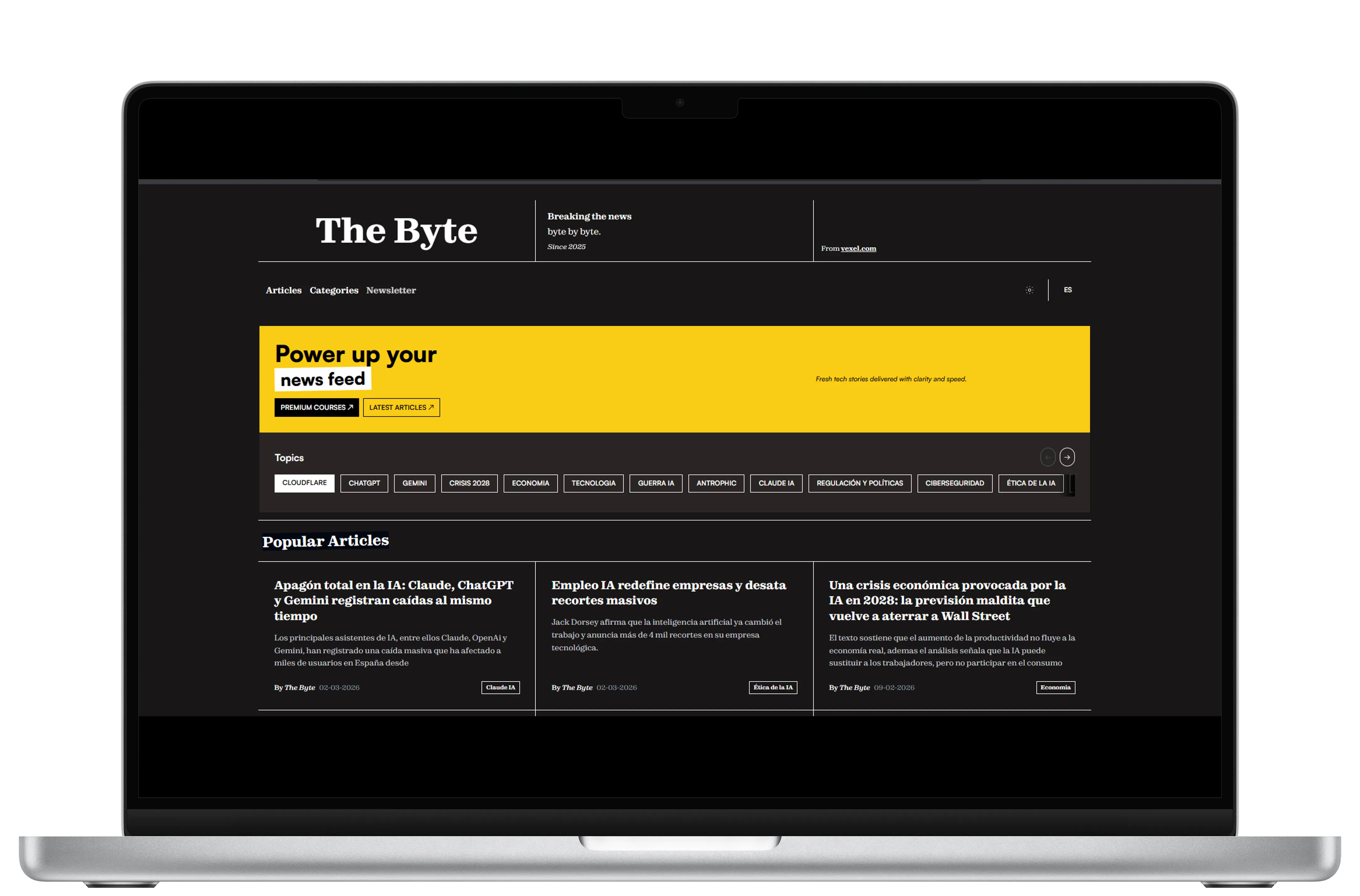 Periódico digital The Byte desarrollado por Xync